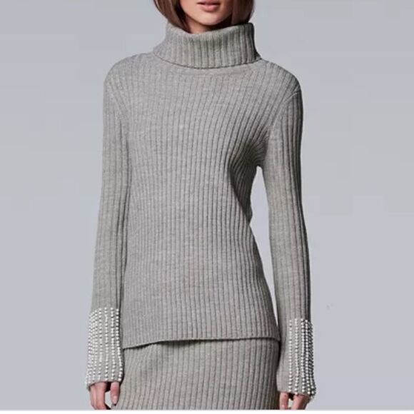Embellished turtleneck sweater-  - Picture 1 of 8